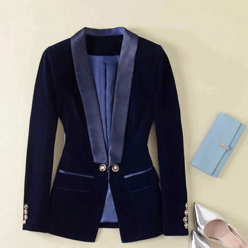 Velvet Tuxedo Blazer With Satin Lapels