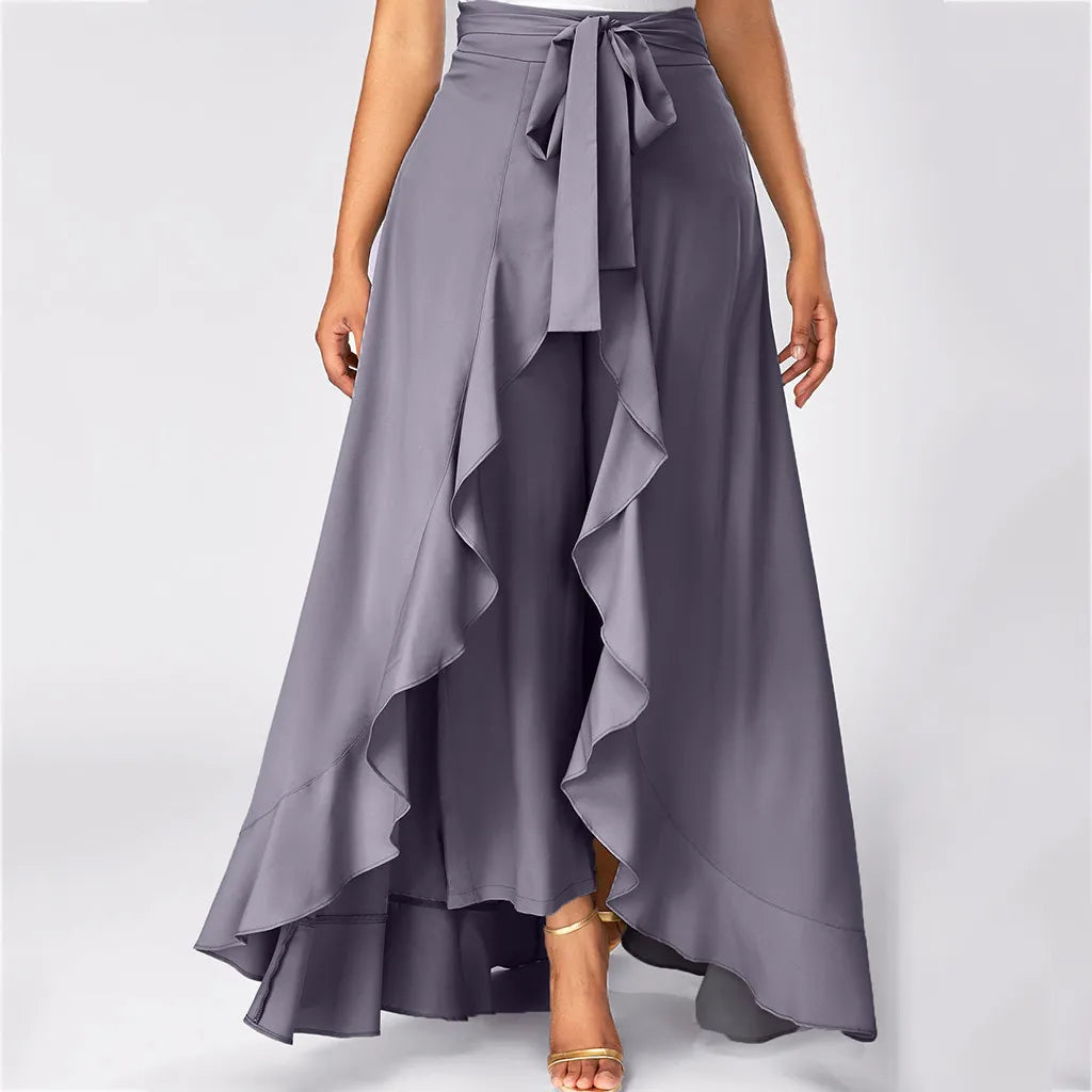 Maxi skirt with ruffle detail