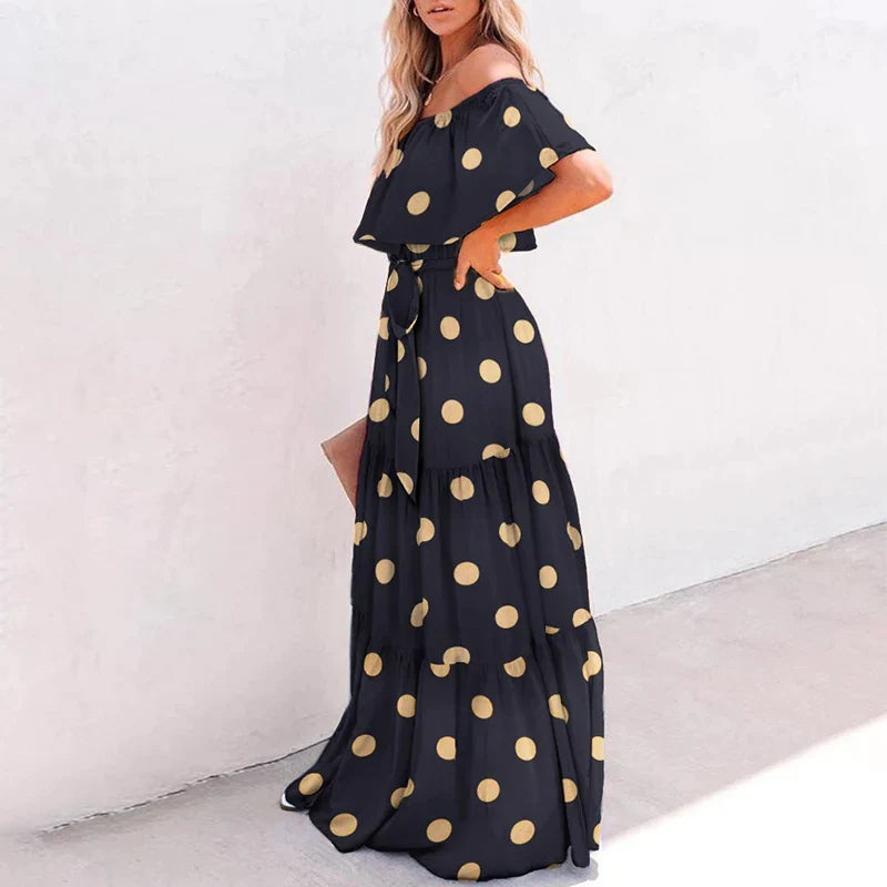 Long dress with ruffles