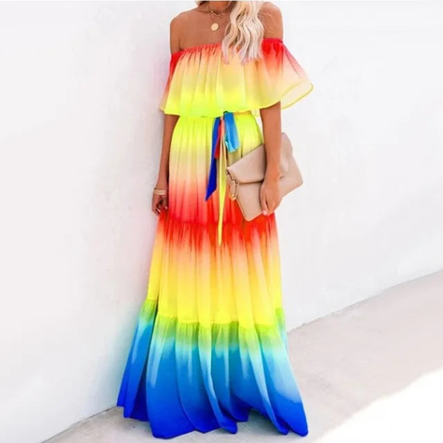 Long dress with ruffles