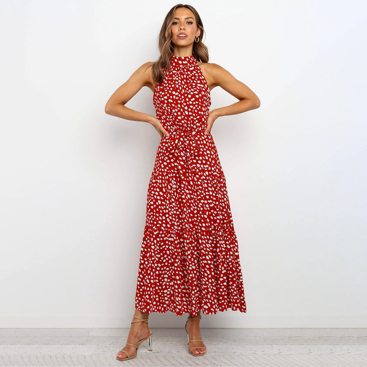 Elegant long polka dress