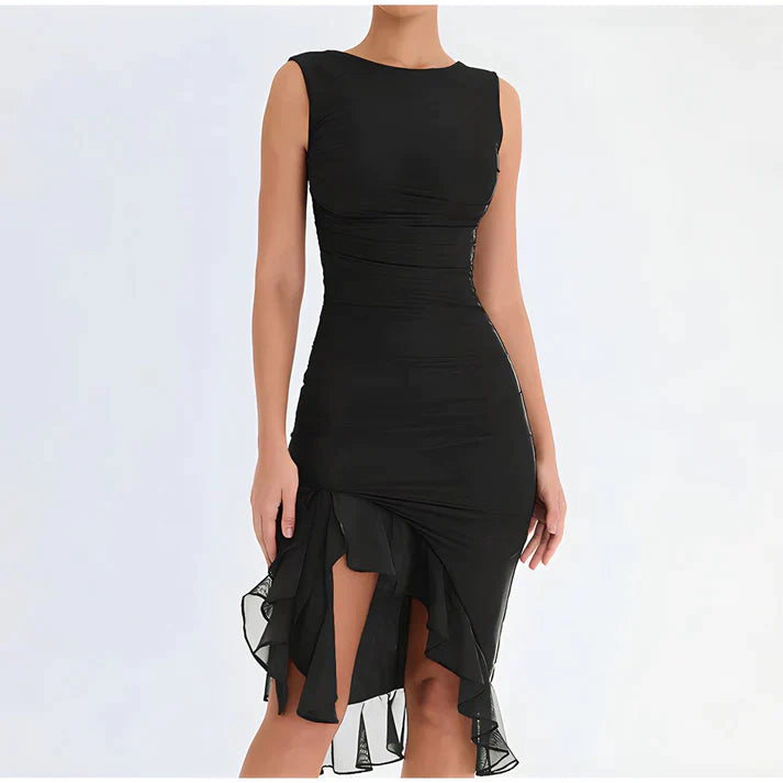 Elegant bodycon dress with ruffles