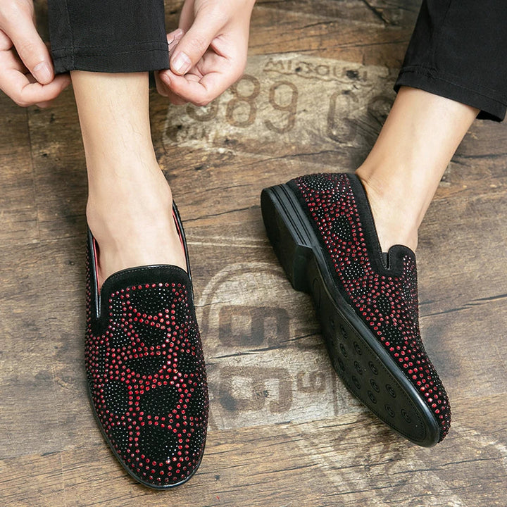 Loafers with rhinestone embellishments