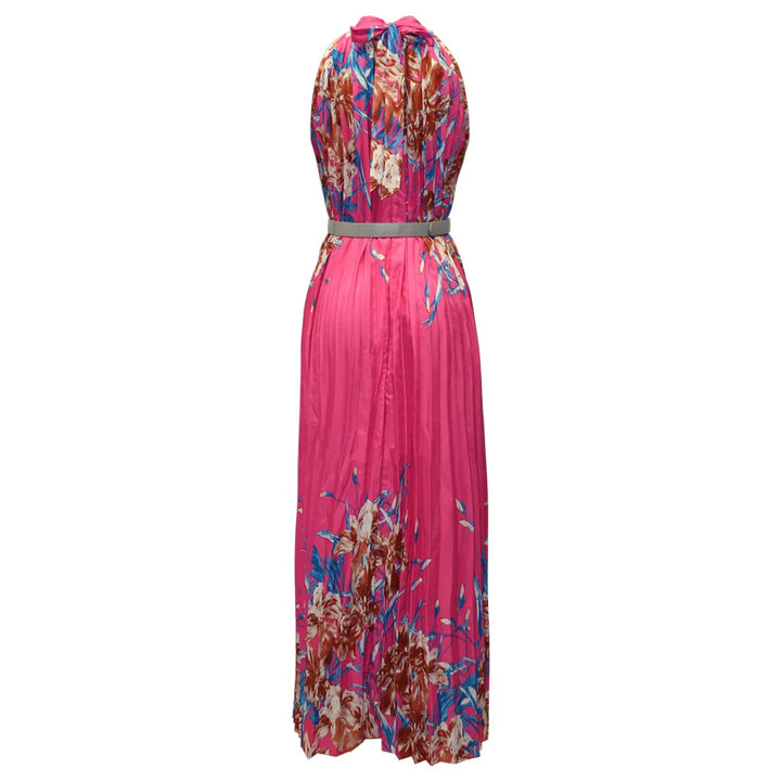 Floral maxi dress with pleats