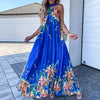 Floral maxi dress with pleats