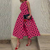 Midi dress with polka dot pattern