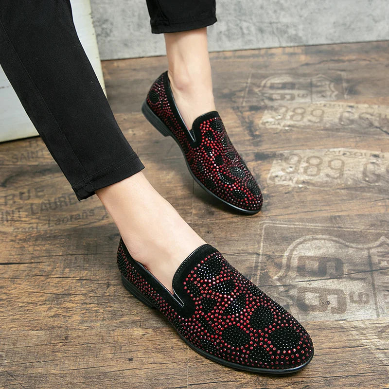 Loafers with rhinestone embellishments