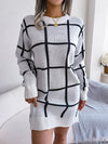 Chic chequered long-sleeved dress