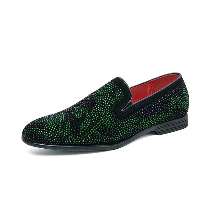 Loafers with rhinestone embellishments