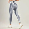 High-waisted performance leggings with seamless wave pattern