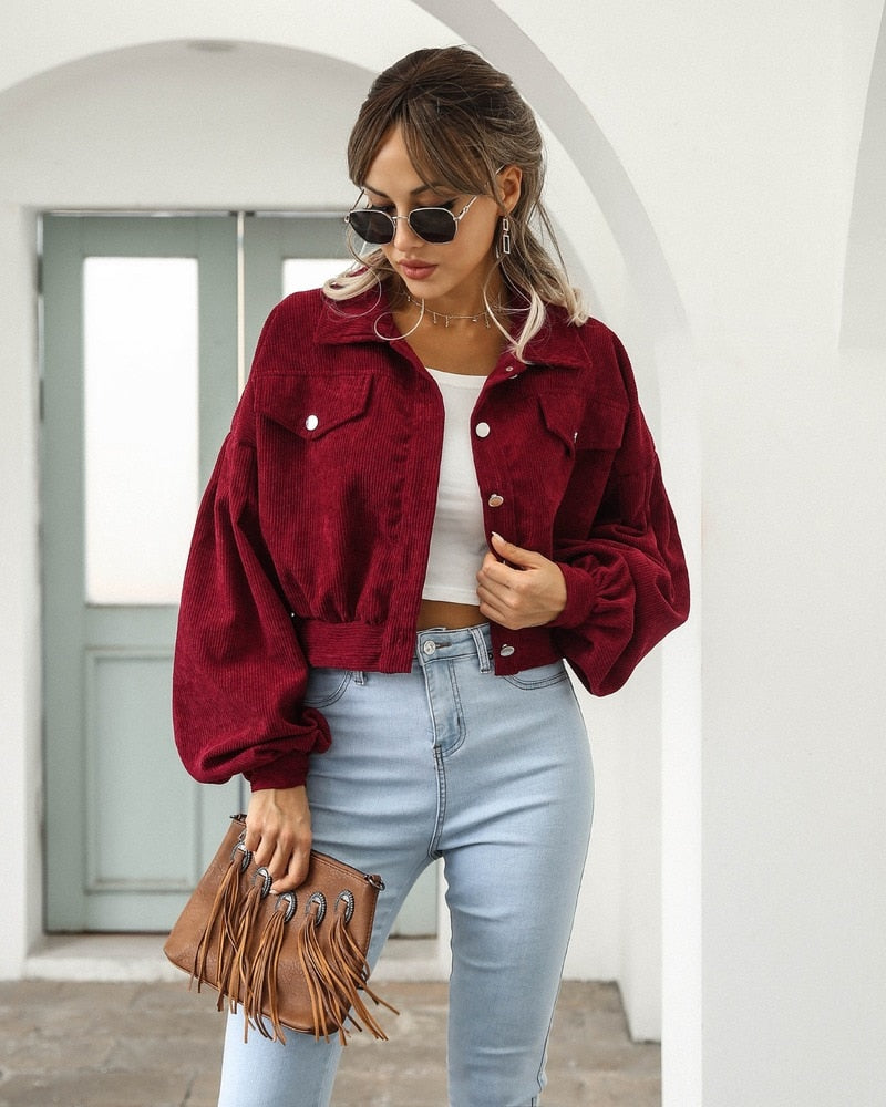 Stylish corduroy jacket for women