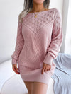 Knitted dress with diamond motif