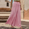 High-waisted wide trousers with print pattern