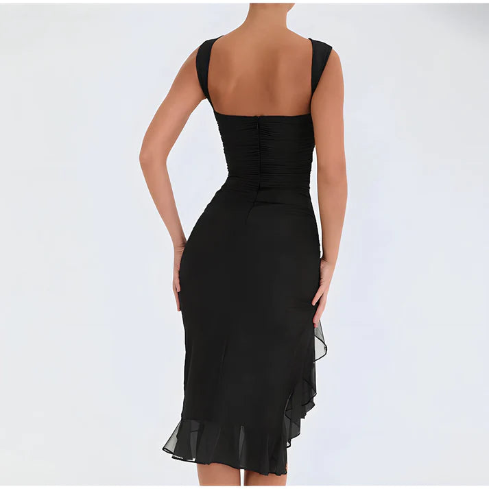 Elegant bodycon dress with ruffles