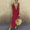 Bohemian sexy dress with V-neckline