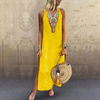 Bohemian sexy dress with V-neckline