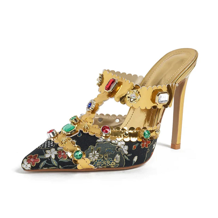 Jewelled stilettos with transparent design