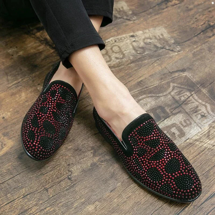 Loafers with rhinestone embellishments