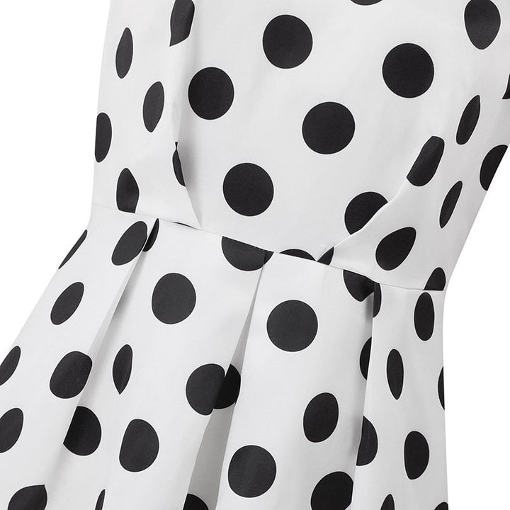 Midi dress with polka dot pattern