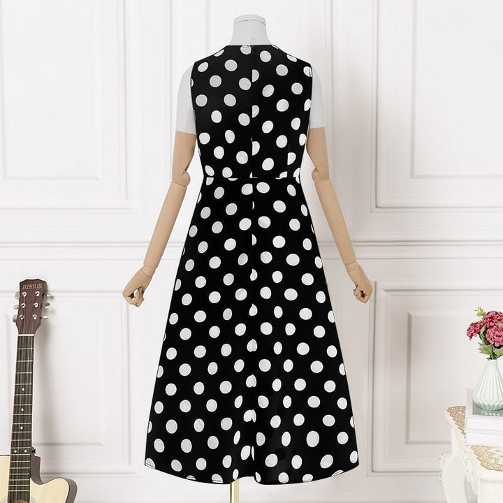 Midi dress with polka dot pattern