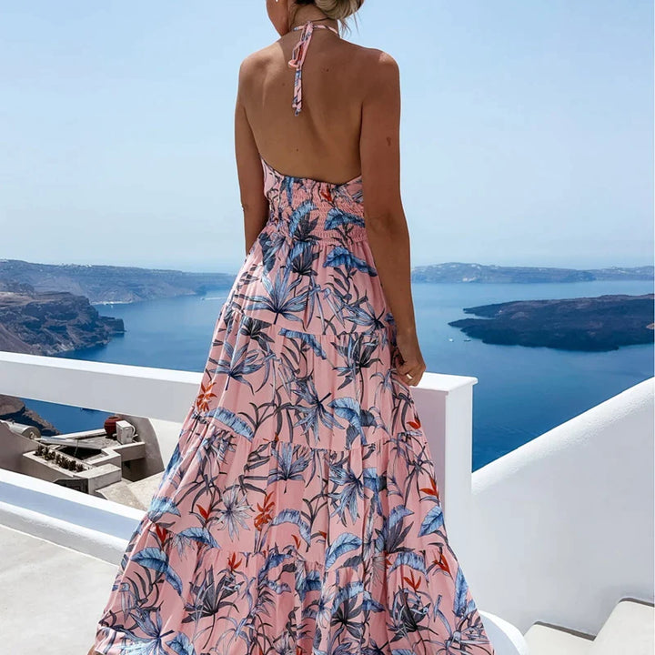 Maxi dress with neck strap