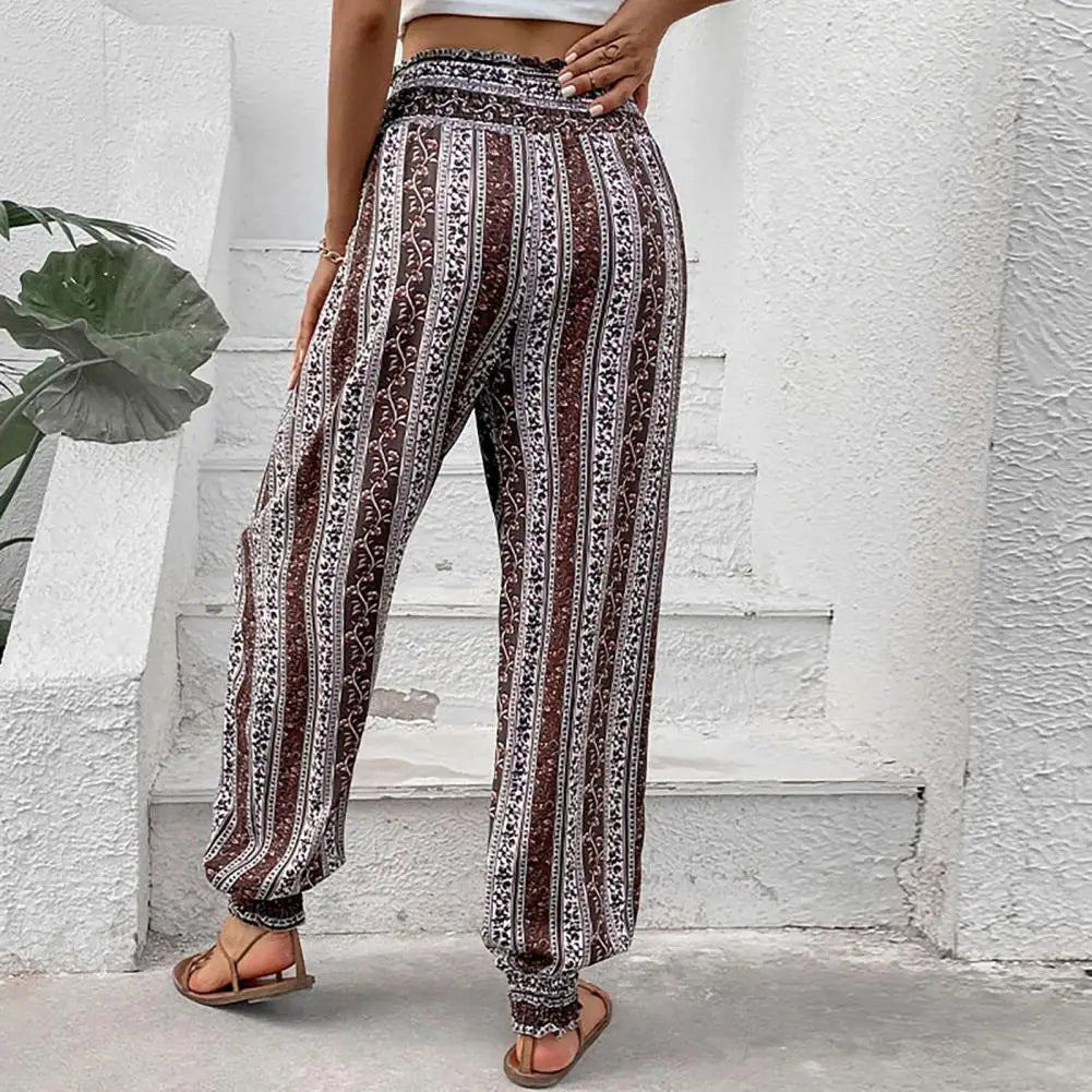 Harem trousers in ethnic boho style with print pattern