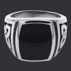 Signet ring made of titanium steel with Odin symbol