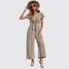 Casual jumpsuit with tie front