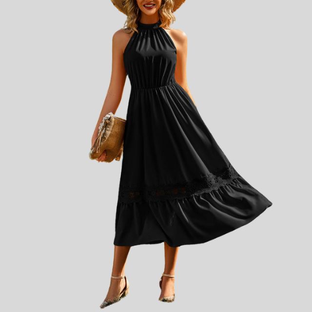 Elegant high waist maxi dress