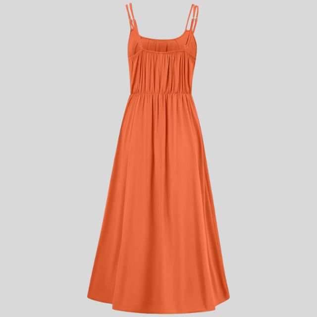 Sleeveless midi dress with knot detail at the front