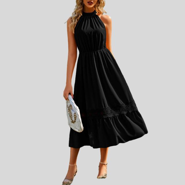 Elegant high waist maxi dress