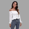 Off-the-shoulder blouse with lace-up front