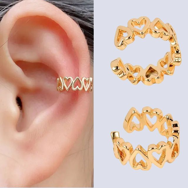 Spiral ear cuff with shiny surface