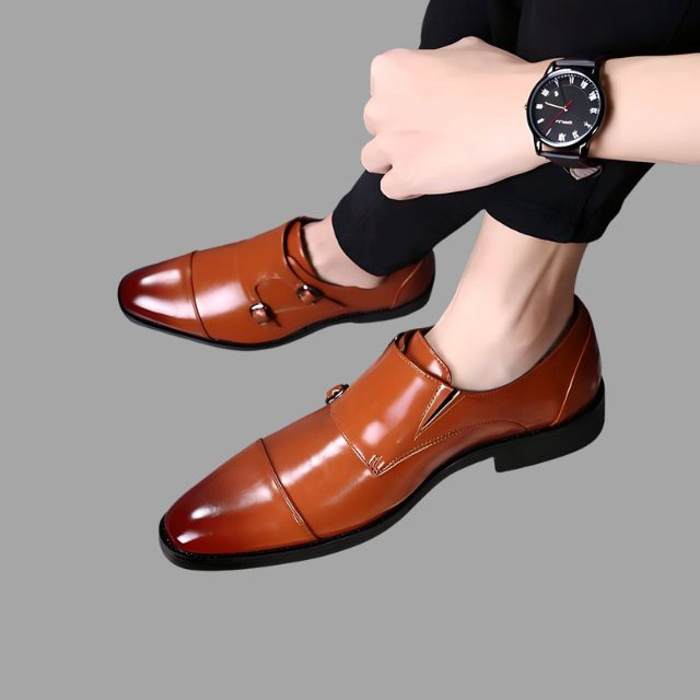 Max - Elegant leather shoes with monk straps