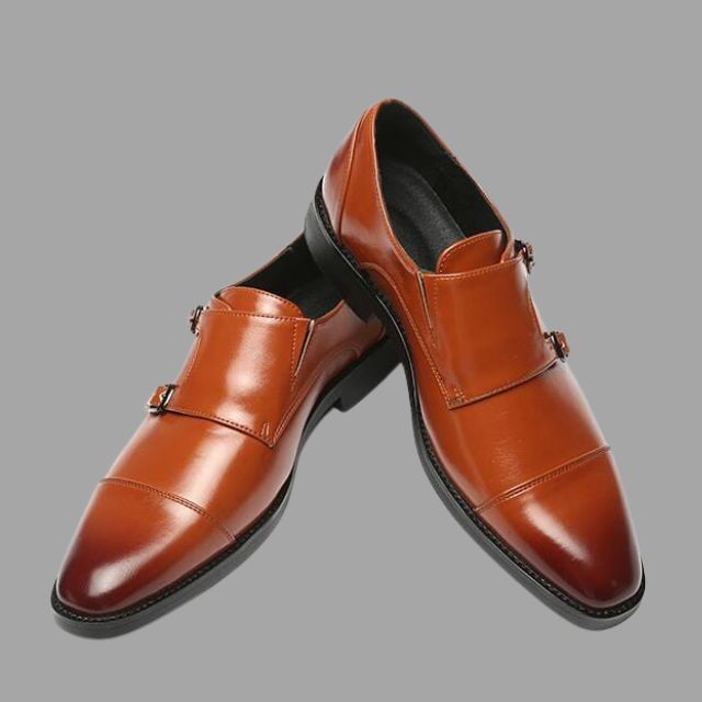Max - Elegant leather shoes with monk straps