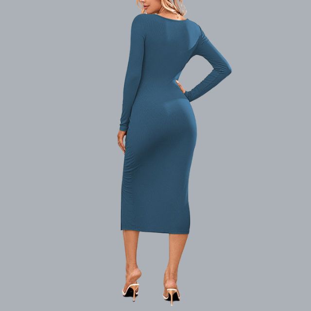 Cut-out midi dress with twist front