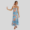 Maxi dress with floral pattern and back tie detail