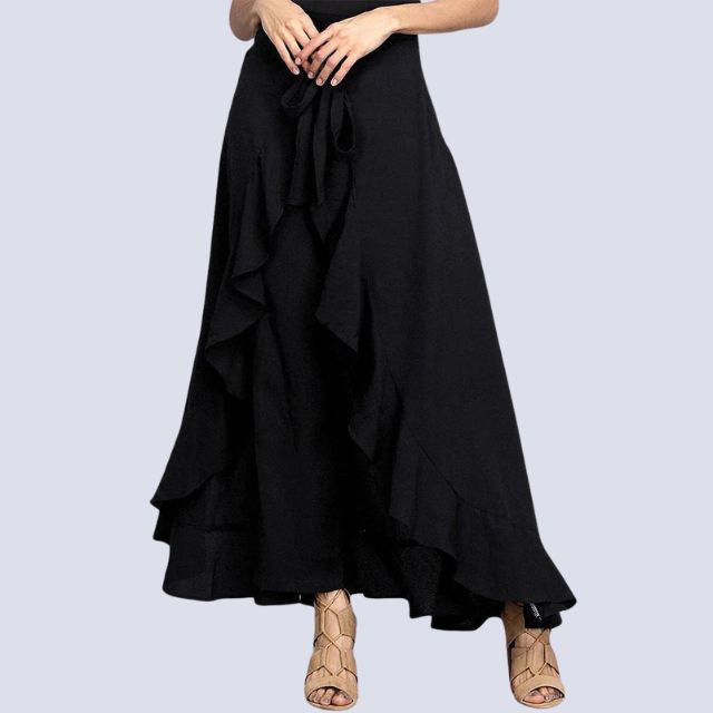 Maxi skirt with ruffle detail