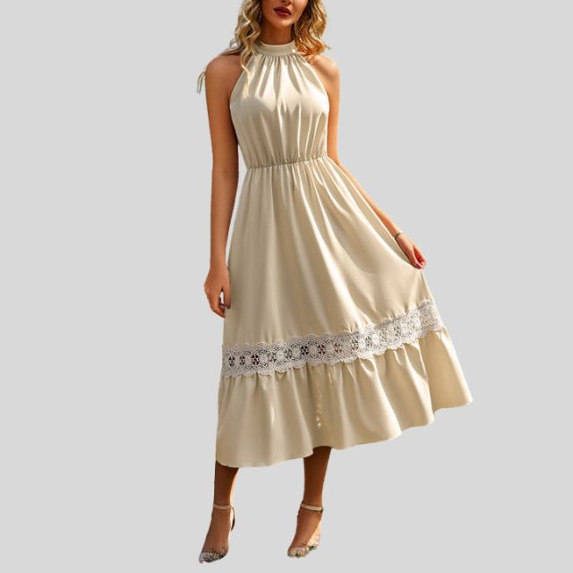 Elegant high waist maxi dress