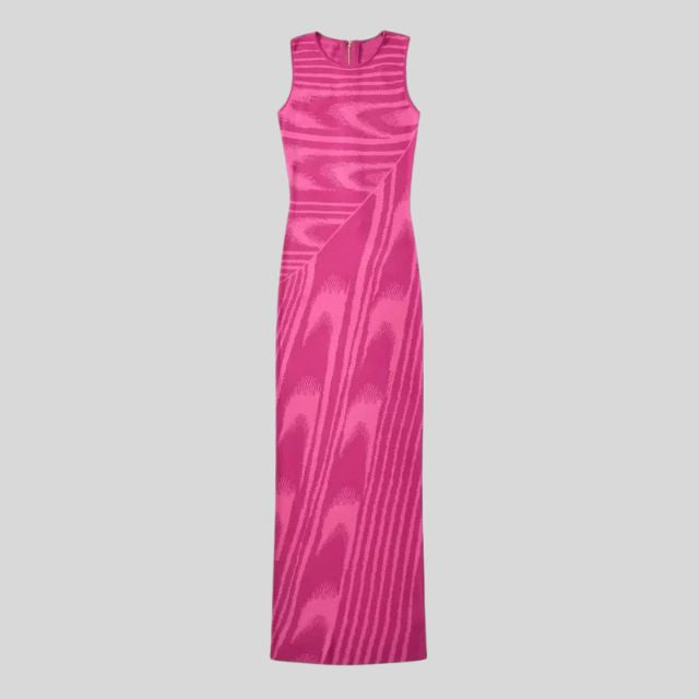 Slim-fit velvet maxi dress with asymmetric neckline