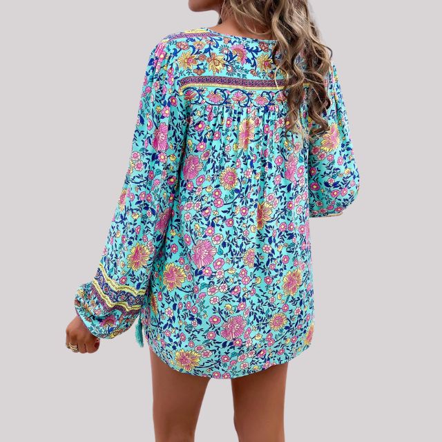 Bohemian blouse with paisley pattern