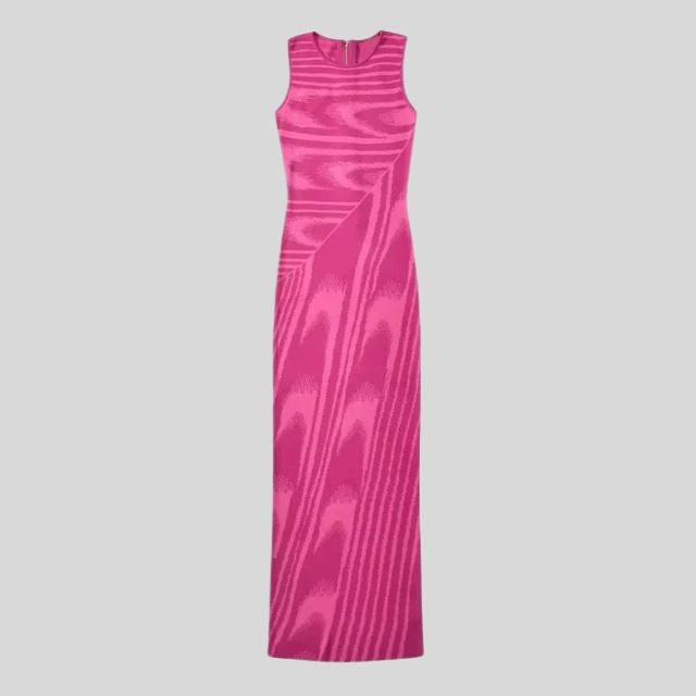 Slim-fit velvet maxi dress with asymmetric neckline