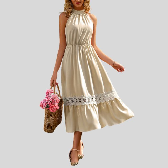 Elegant high waist maxi dress