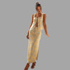 Boho chic maxi dress and top set with sunray print