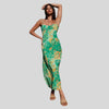 Maxi dress with floral pattern and back tie detail