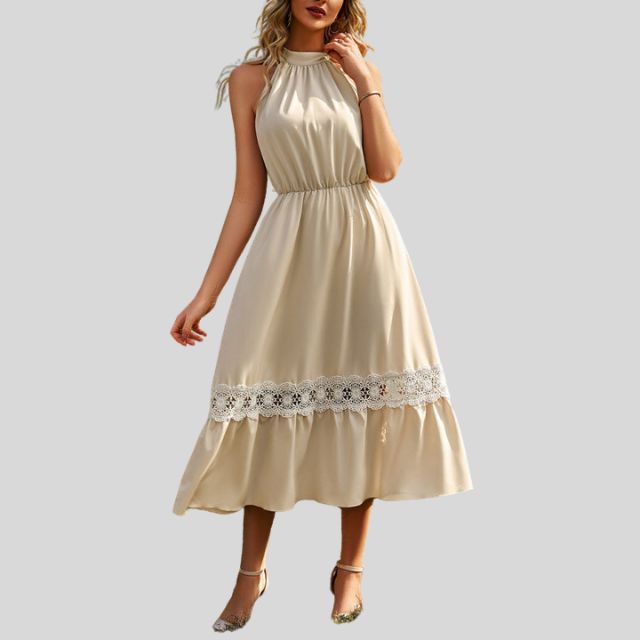 Elegant high waist maxi dress