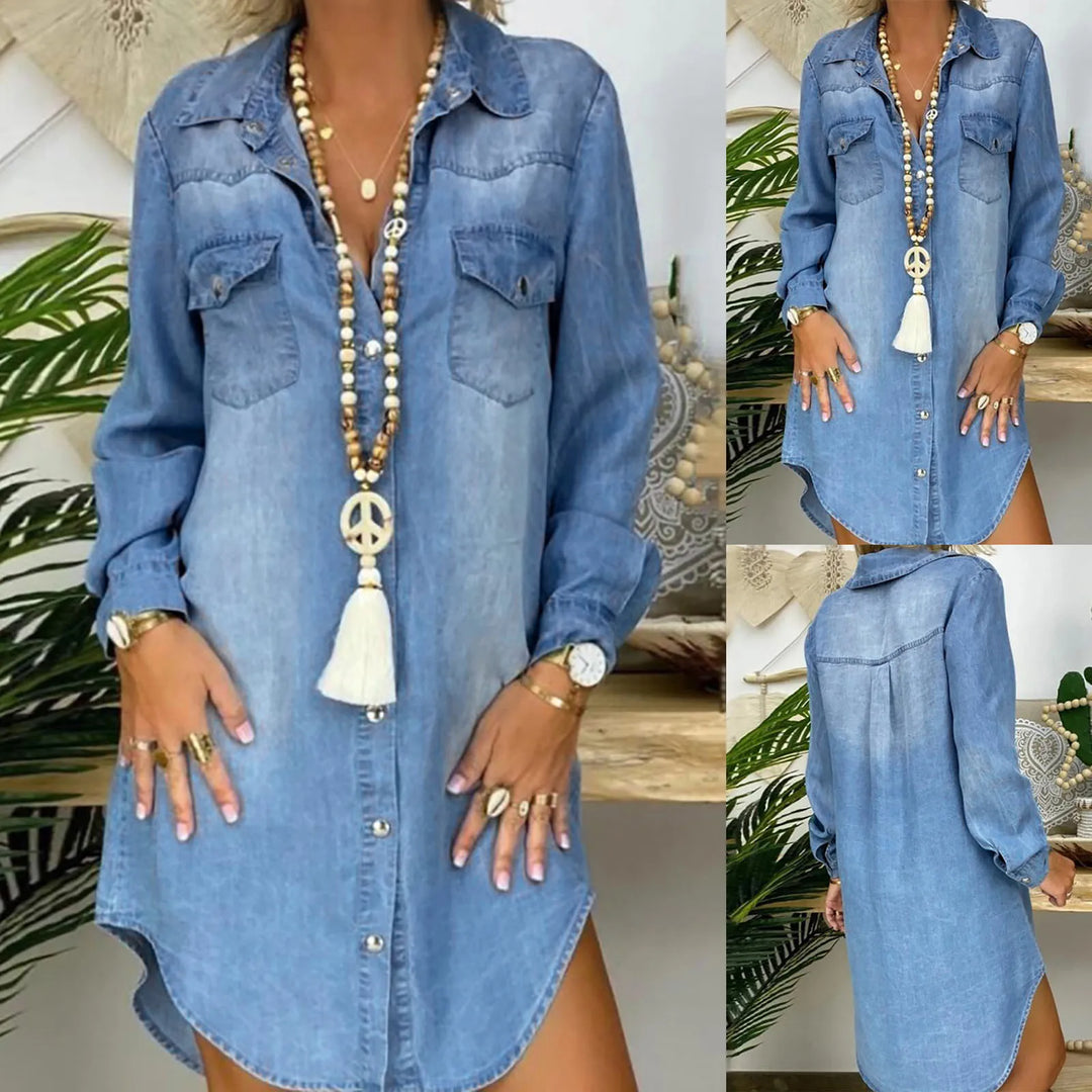 Denim shirt dress