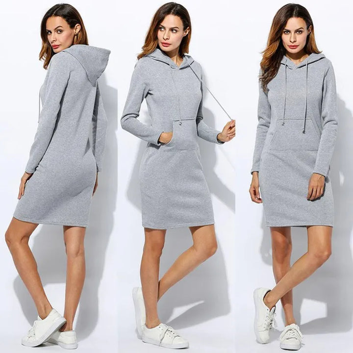 Sweatshirt dress with hood