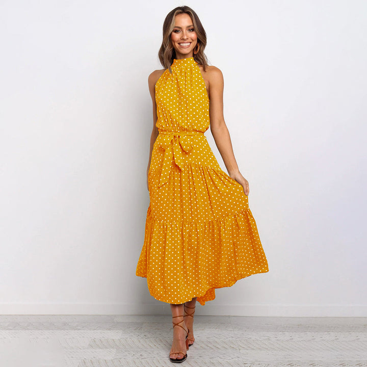 Elegant long polka dress