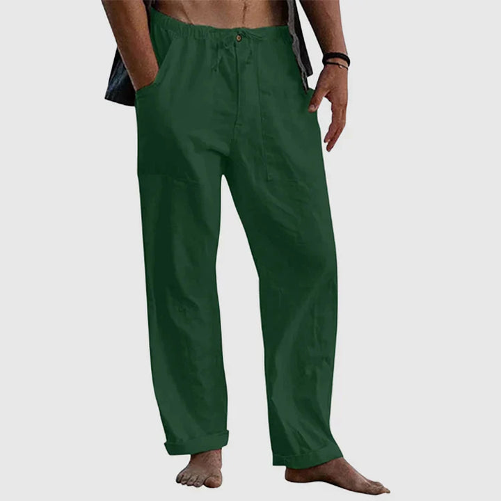 Linen beach trousers for men, loose fit